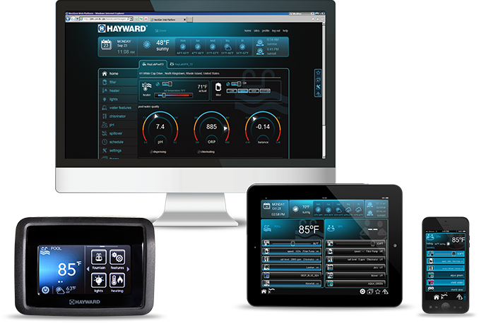 Hayward Omnilogic gives you the abilty to control your swimming pool from your computer or smart device.